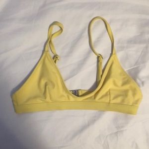 White fox yellow bikini top